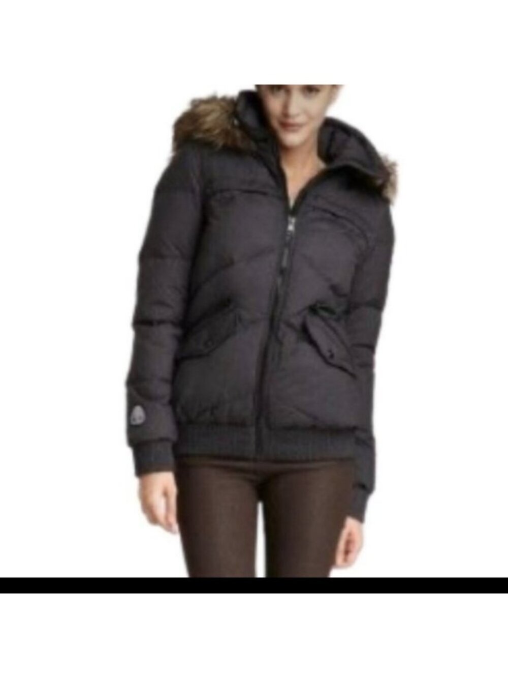 Soia and Kyo Winter Coat. Down & Feather Puffer Coat, Brown Olive,